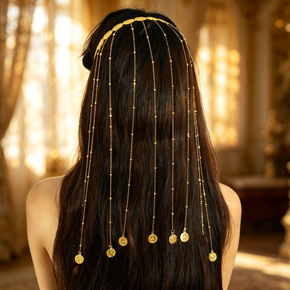 Women Fashion Photoshoot - Boho Ethnic Gypsy Gold Color Coin