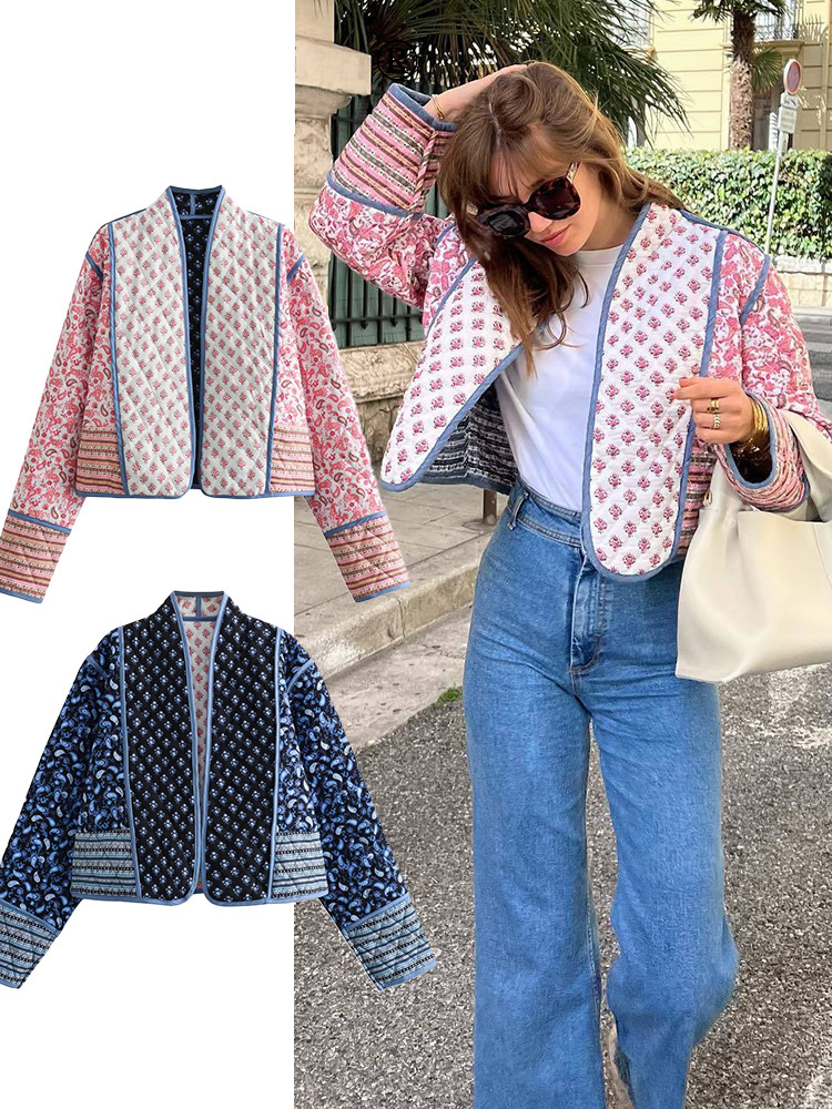 Women'S Fashion Quilted Jacket - Autumn Women's Fashion Reversible Quilted Jacket