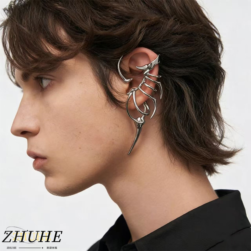Women'S Fashion Edgy - Edgy Skeleton-Style Ear Cuff for Men