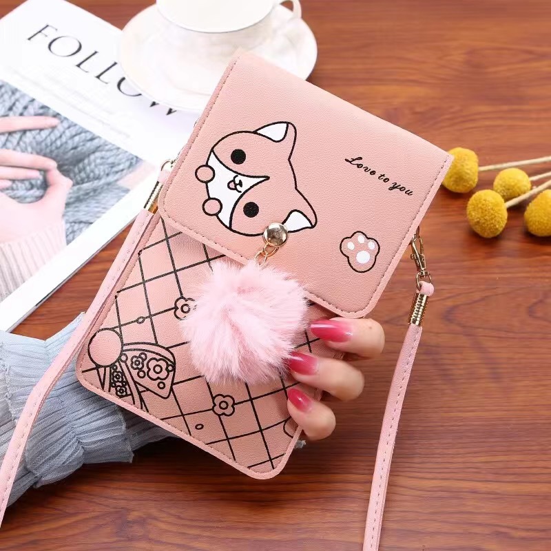 Crossbody Bag Women - Cute Cartoon Pattern Touch-Screen Phone Bag