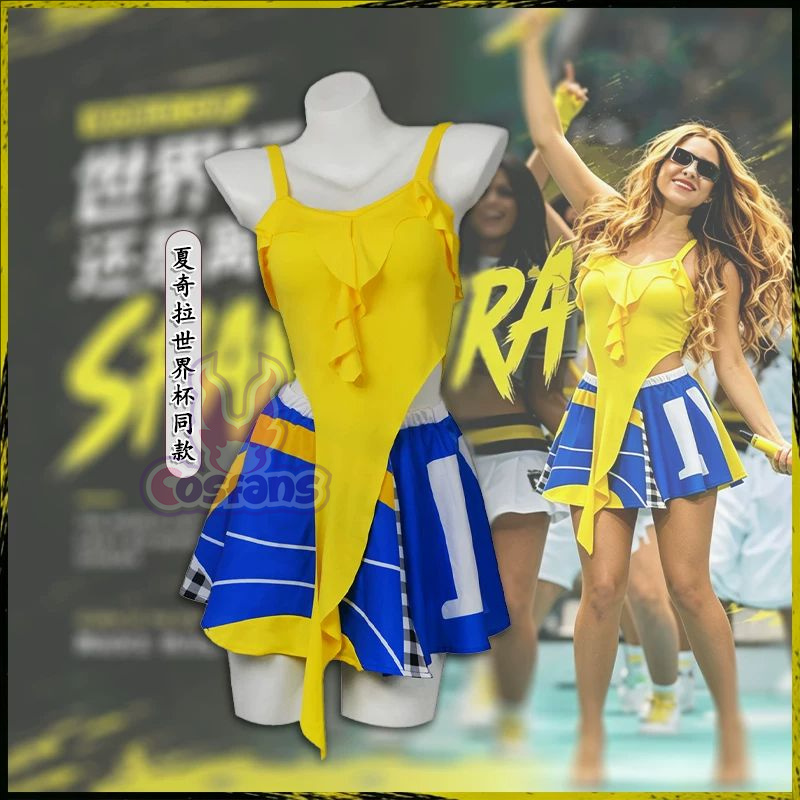 Pleated Skirt Women - Sexy Cheerleader Costume Crop Yellow Top