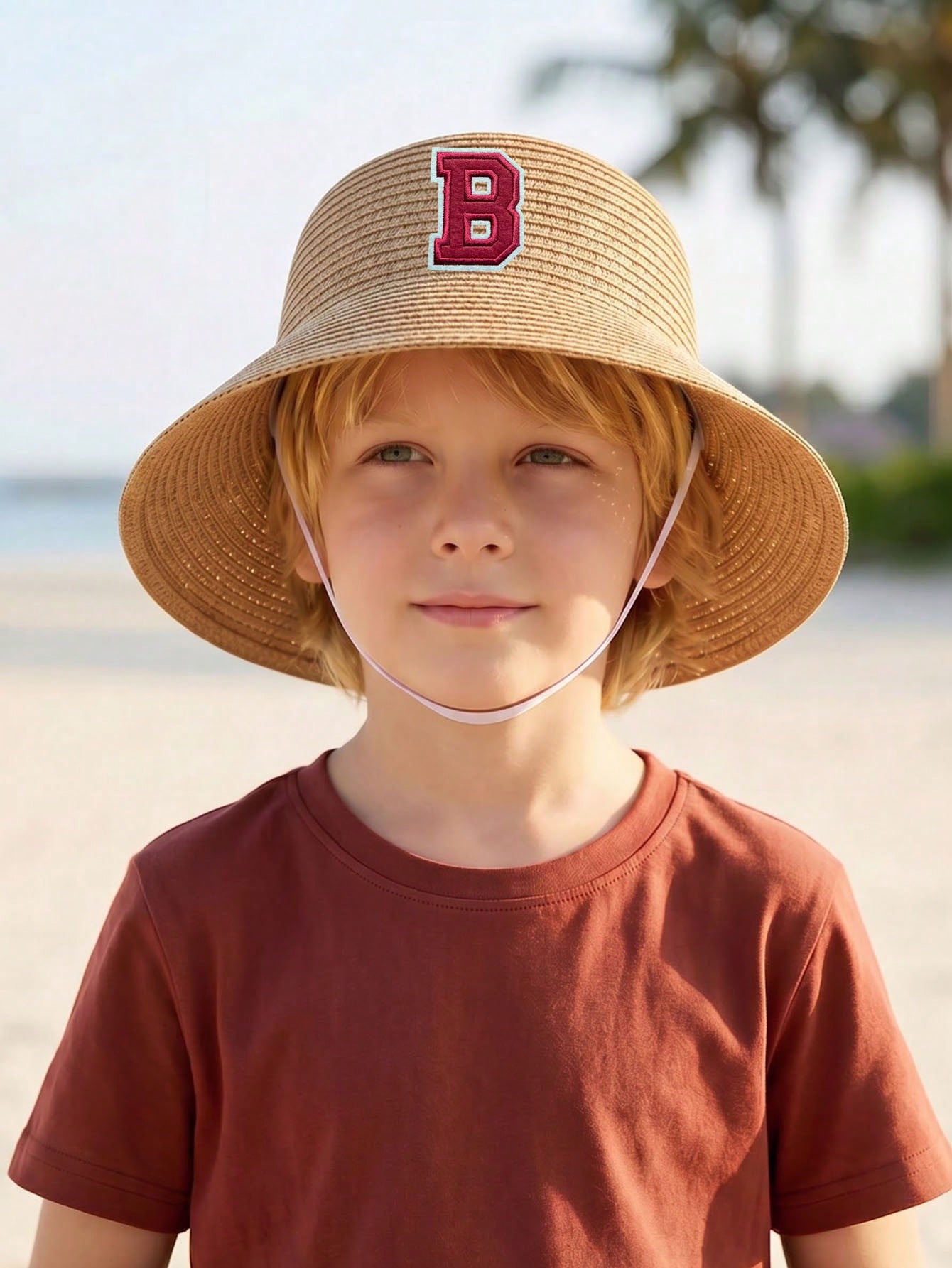 1Pc 3-8Y Boys Coffee Bow Straw - Straw Hat Summer review and price