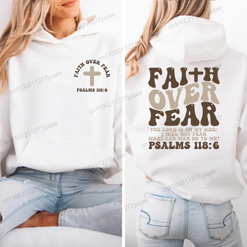 Faith Over Fear Print Sweatshi - Women Fashion Over The Years review and price
