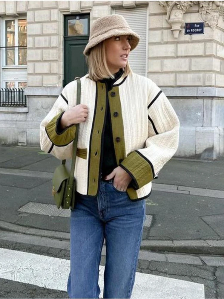 TARUXY Fashion Contrast Cotton - Women'S Fashion Quilted Jacket review and price