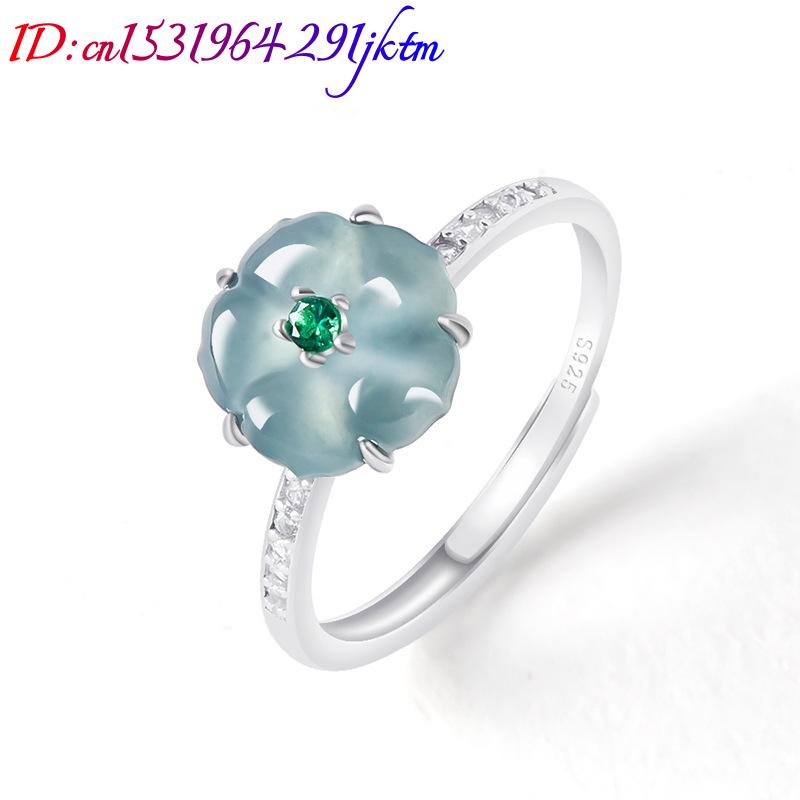 Blue Burmese Jadeite Flower Ri - Women Fashion Rings review and price