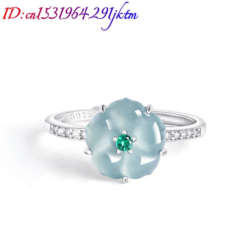 Blue Burmese Jadeite Flower Ri - Women Fashion Rings review and price