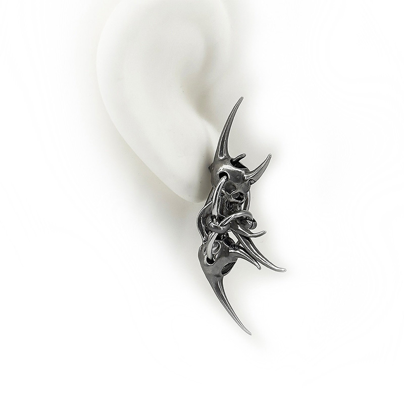 Edgy Demon Horn Skull Earrings - Women'S Fashion Edgy review and price
