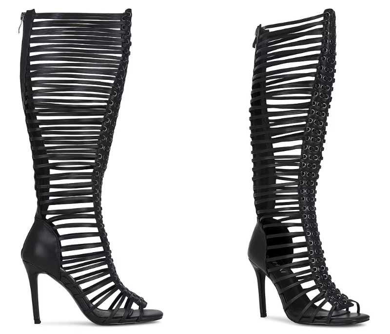 Women Black Caged Strappy Stil - Women'S Fashion Boots review and price