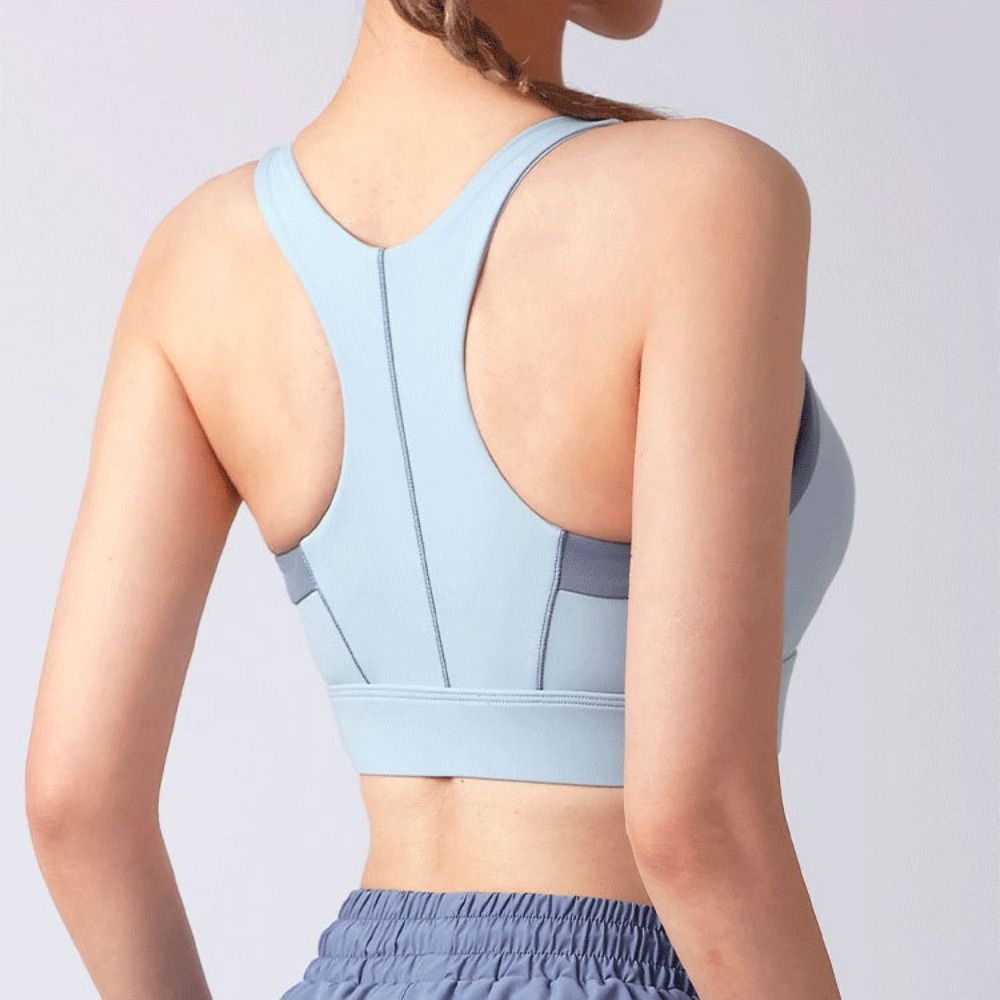 Comfortable Patchwork Front Zi - Bra Top Seamless review and price