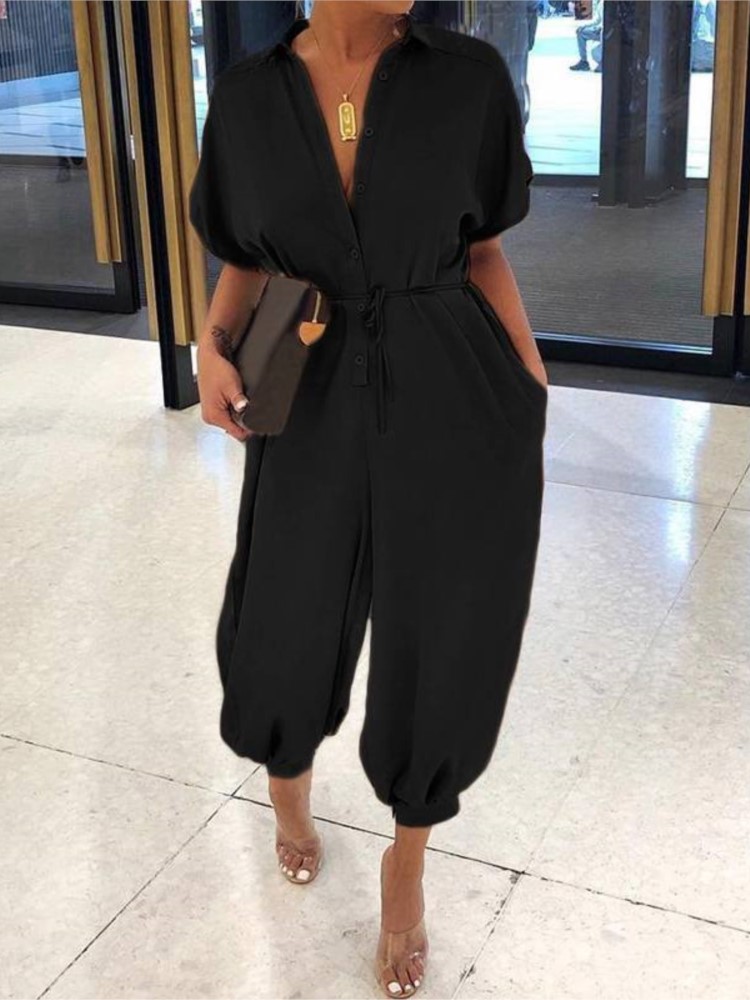 Summer Fashion V-Neck Button L - Women'S Fashion Overalls review and price