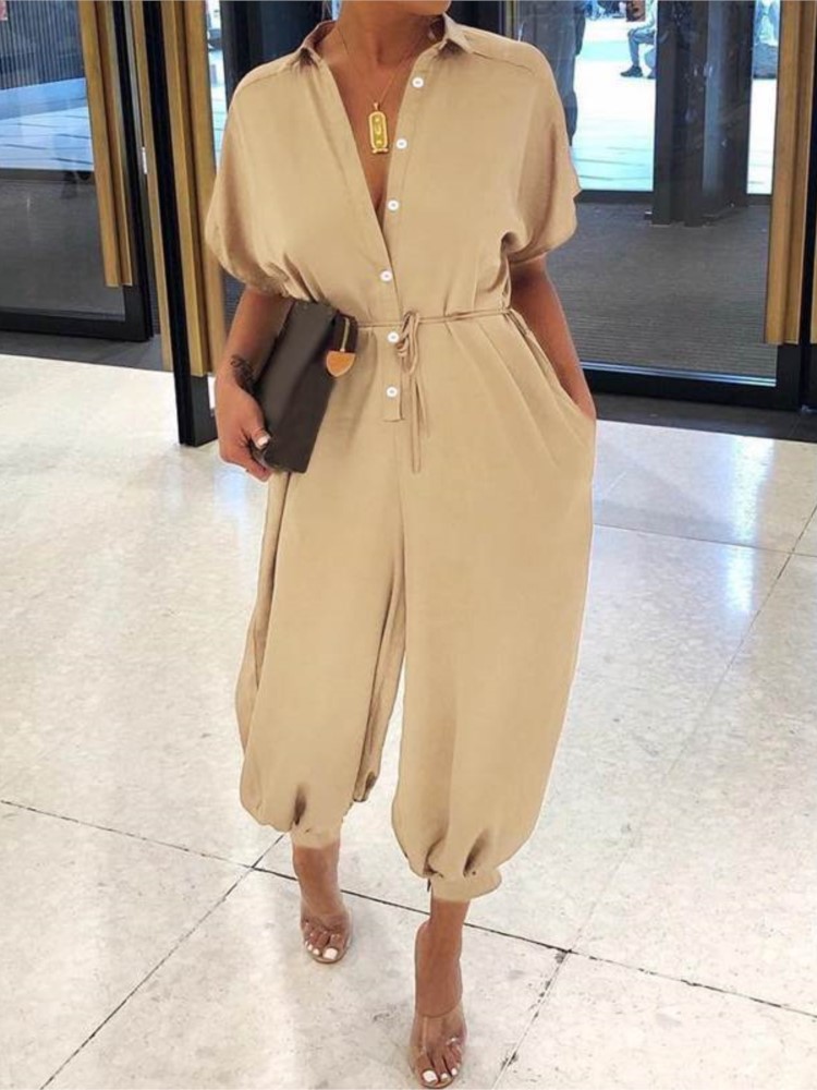 Summer Fashion V-Neck Button L - Women'S Fashion Overalls review and price