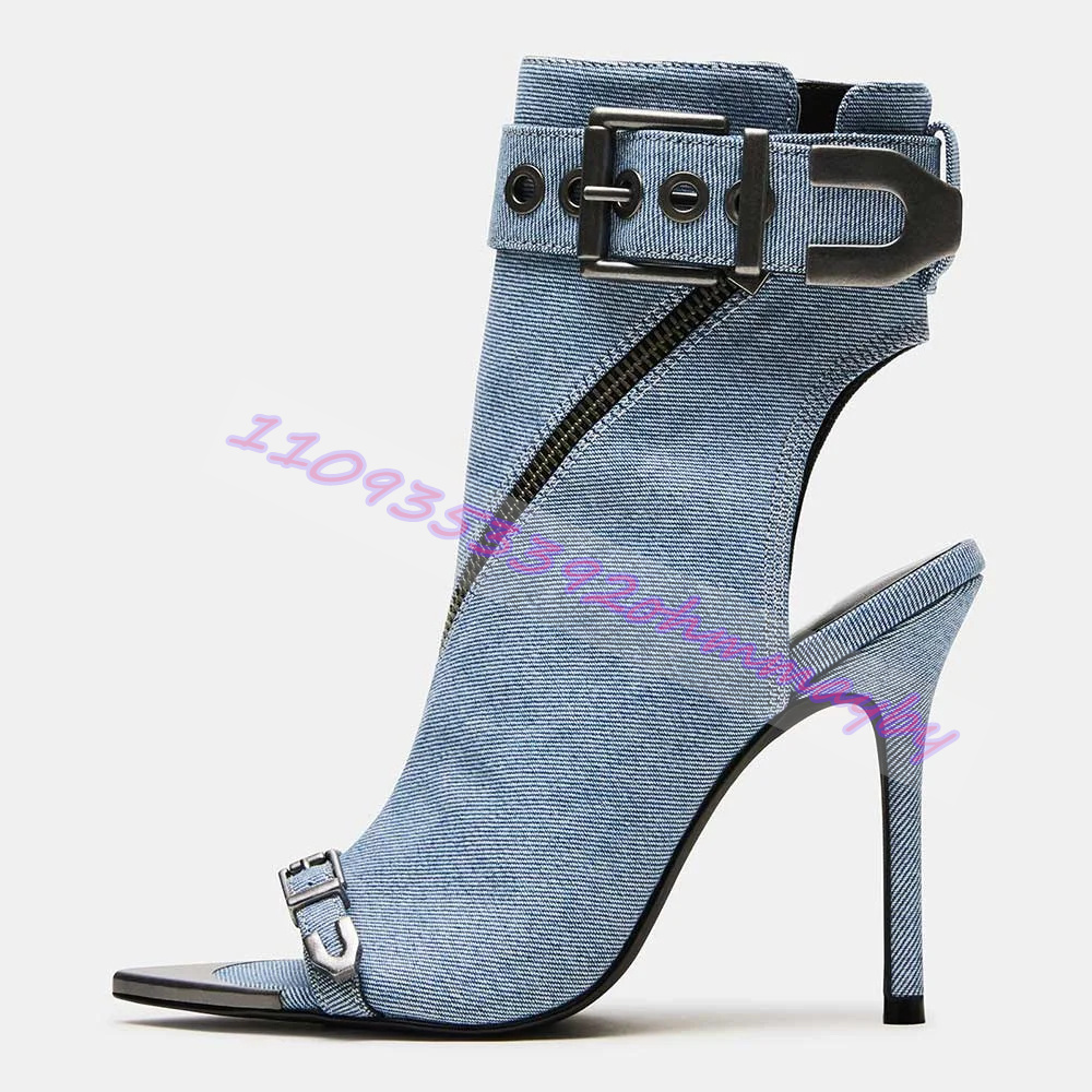 Summer Blue Denim Pointed-Toe  - Women'S Fashion Boots review and price