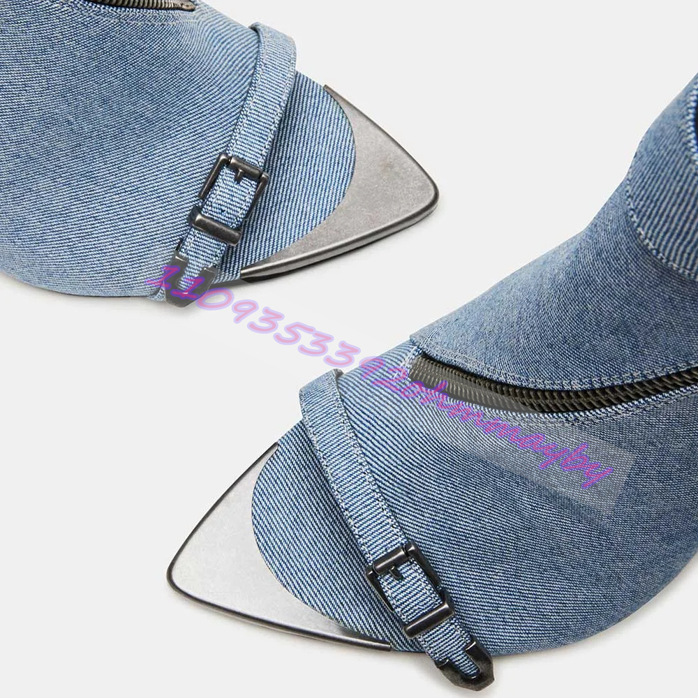 Summer Blue Denim Pointed-Toe  - Women'S Fashion Boots review and price