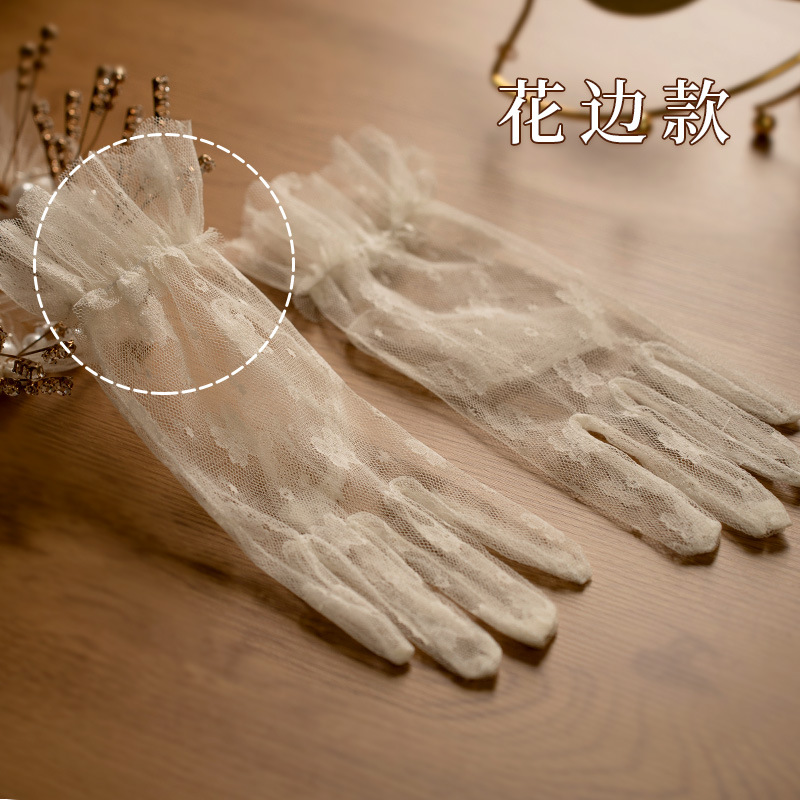 Gloves Vintage Lace Bow Short  - Women Fashion Photoshoot review and price
