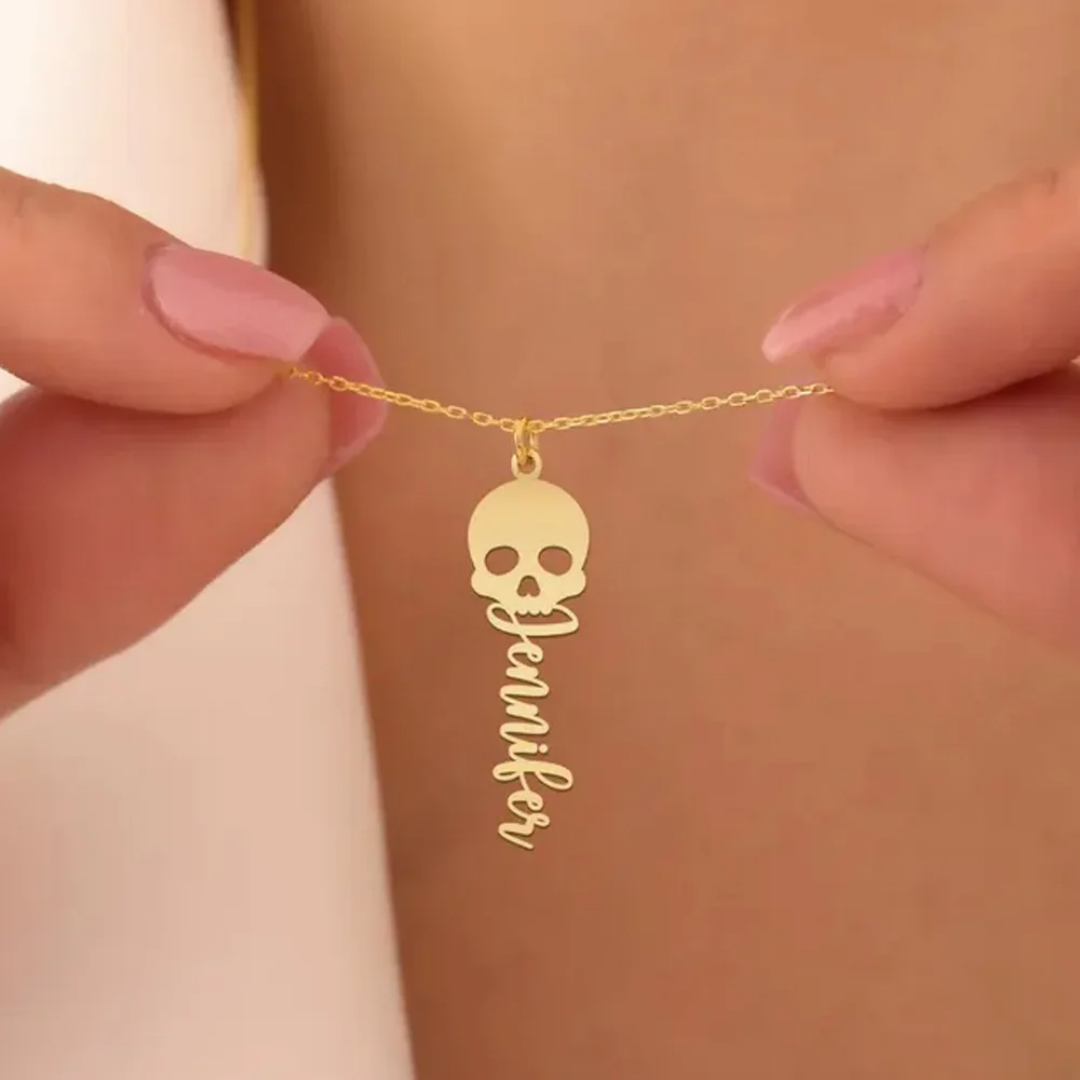 Custom Skull Necklace Personal - Women'S Fashion Edgy review and price