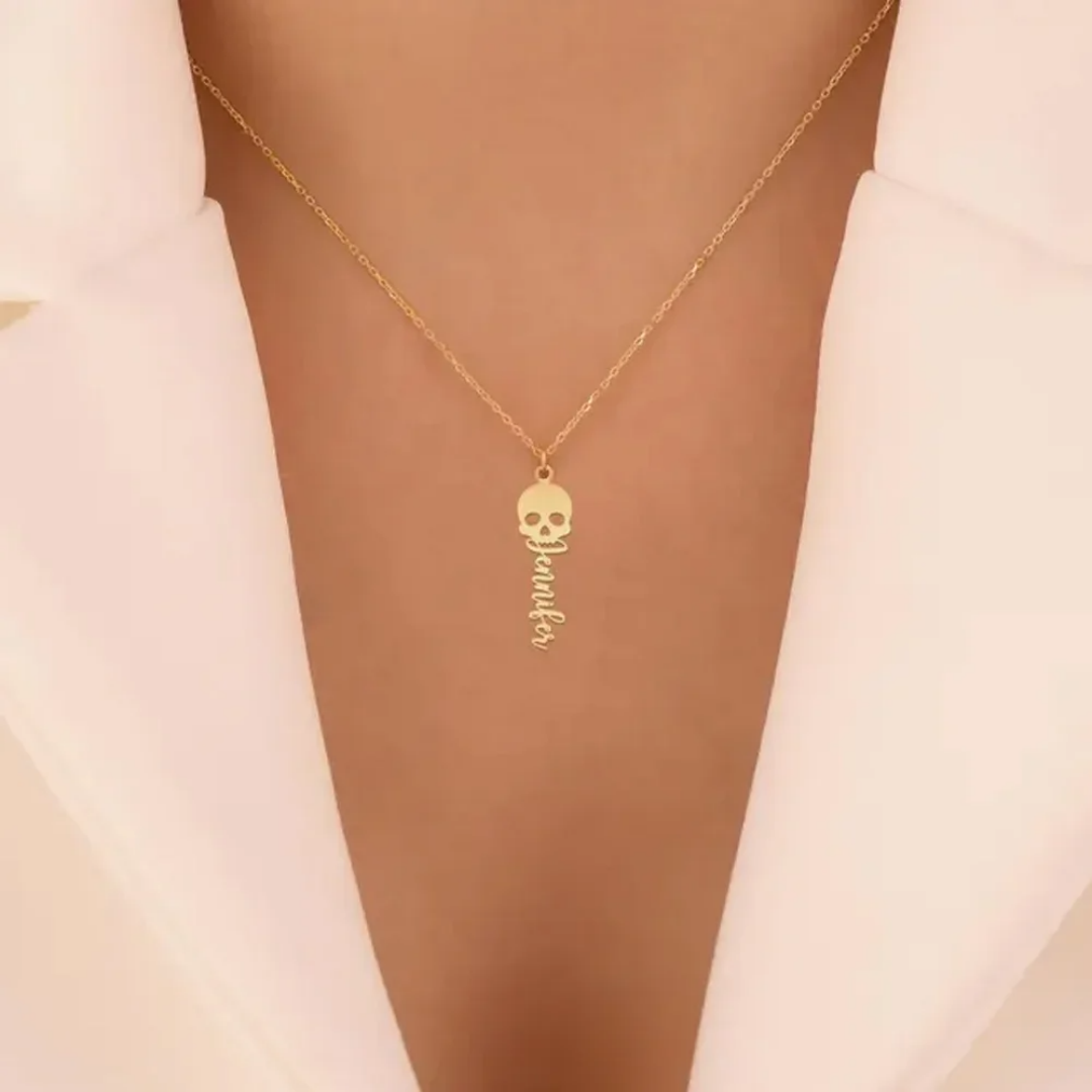 Custom Skull Necklace Personal - Women'S Fashion Edgy review and price