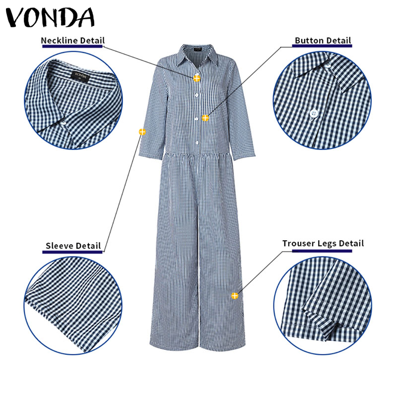 Plus Size 5XL VONDA Vintage Ju - Women'S Fashion Overalls review and price