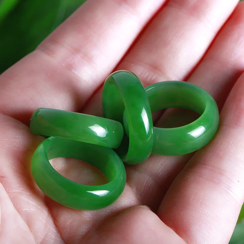 Natural Green Hetian Jade Ring - Women Fashion Rings review and price
